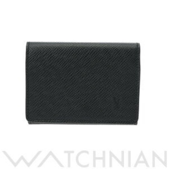 Louis Vuitton NM Card Carte Case Visite Ardoise Taiga Leather Envelope - Picture 1 of 9